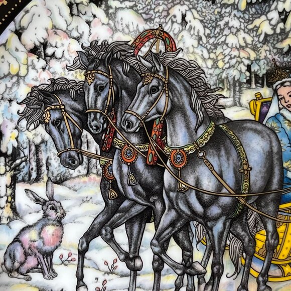 Heinrich Villeroy & Boch Russian Fairy Tale Plate The Hare & The Troika Germany - Picture 4 of 13